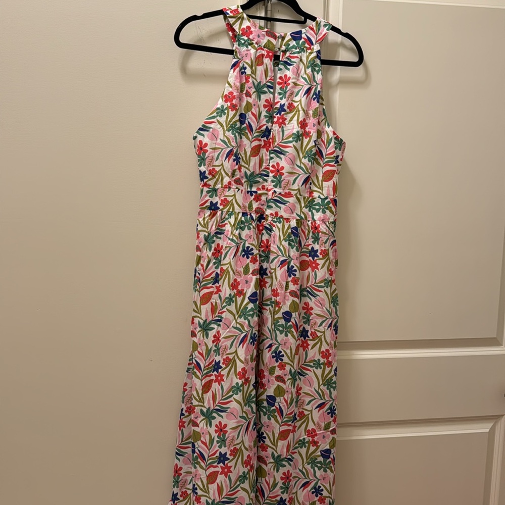 Boden Floral Halter Midi Dress in White Multi - Picture 7 of 7